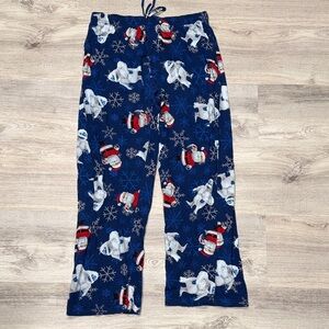 Men's Blue Rudolph Santa and Bumble Pajama Pants